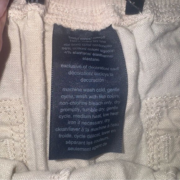 Tommy Hilfiger Women’s Size 6 100% Linen Pants Tan Cream Draw String Lightweight - Picture 7 of 12